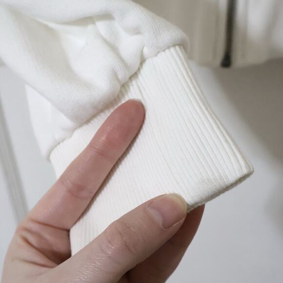 Free People Movement Wild At Heart White Cropped Full Zip Hoodie L Beach Lounge - Picture 7 of 11